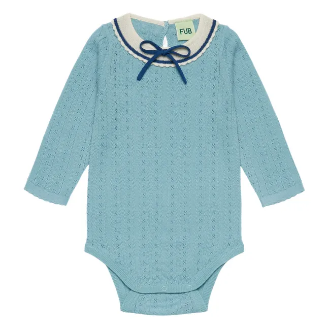 Body Nœud Laine Mérinos | Bleu