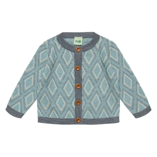 Gilet Harlekin Maille Fine Laine Mérinos | Bleu