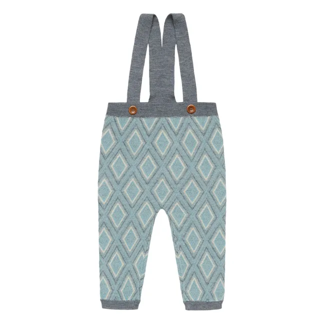 Pantalon à Bretelles Harlekin Laine Mérinos | Bleu
