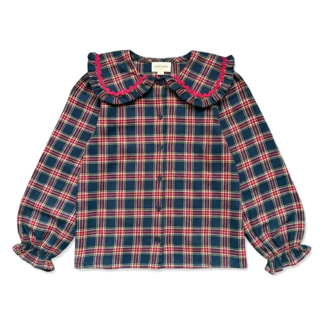 Blouse Sybillou Tartan | Bleu foncé