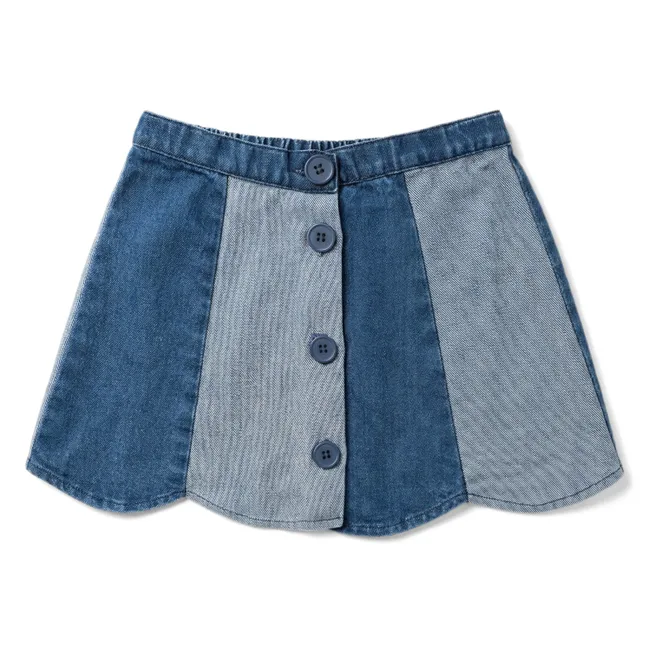 Jupe Bloom Rayée Denim | Bleu