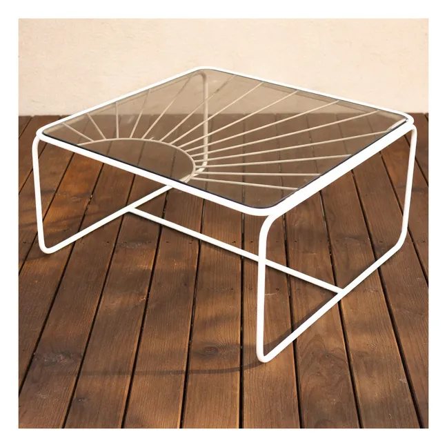 Table basse avec plateau en verre fumé Eldorado | Beige