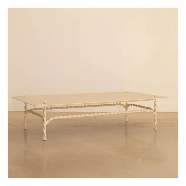 Table basse rectangulaire Torsade | Ecru