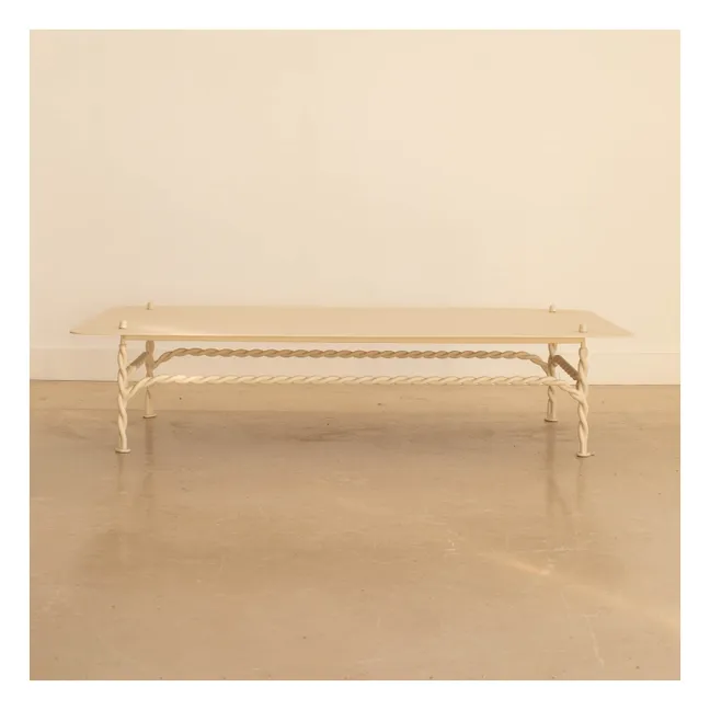 Table basse rectangulaire Torsade | Ecru