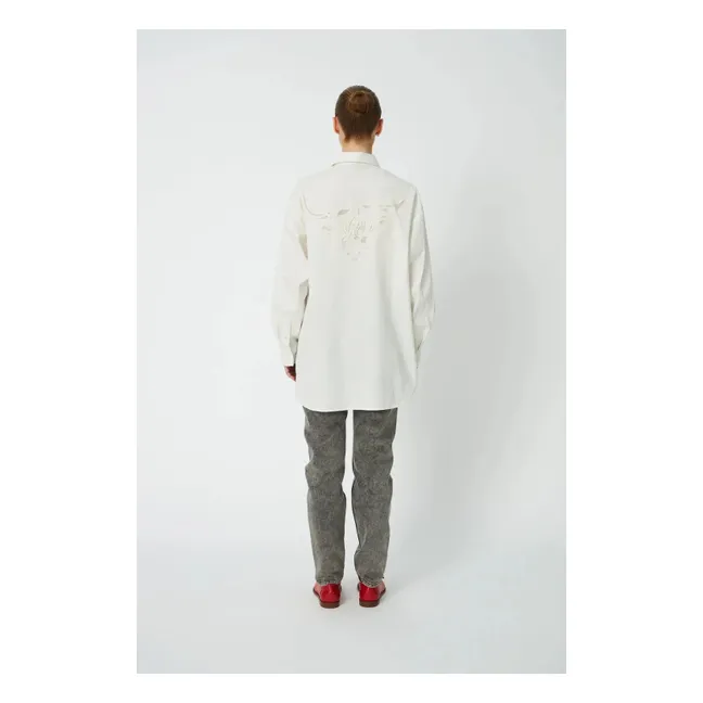Chemise Broderies Coton Bio | Blanc