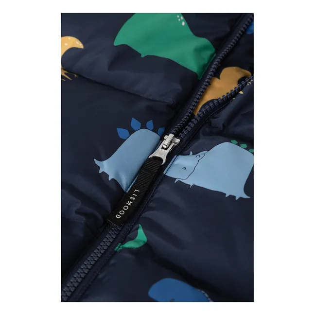 Doudoune Polle Dinosaures Fibres Recyclées | Bleu marine
