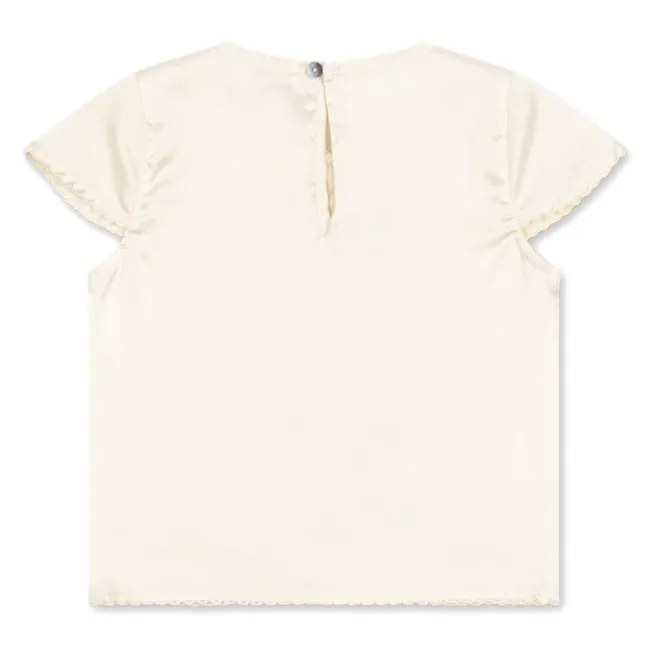 Blouse Brodée Nœuds Sheeny | Ecru