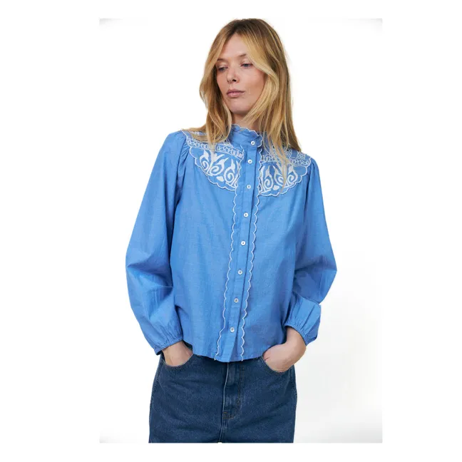 Blouse Lia Coton | Bleu