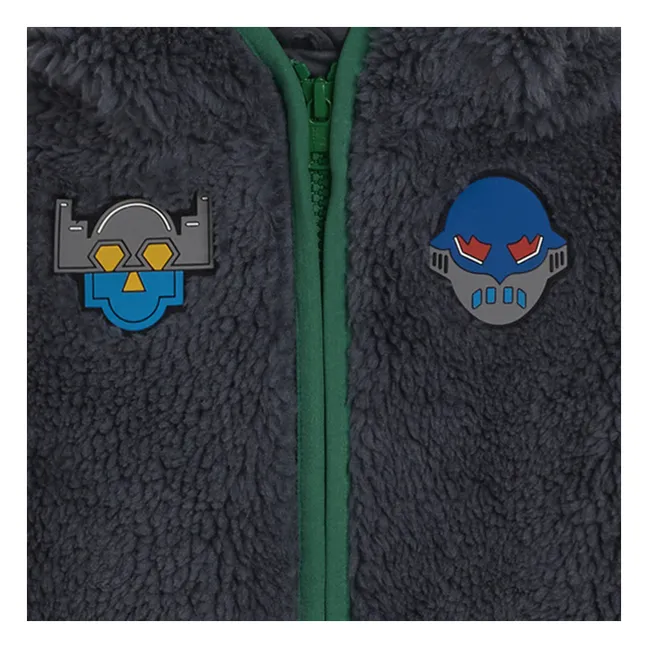 Veste Façon Sherpa Super Héros | Bleu foncé