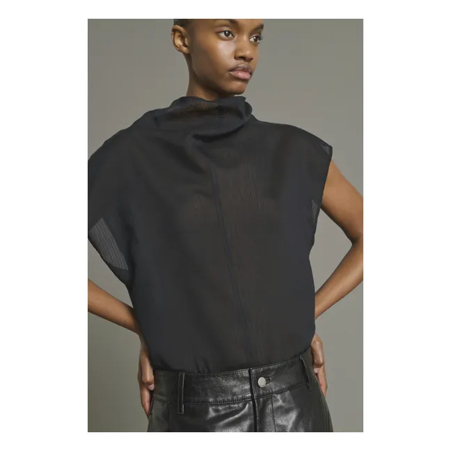Blouse Izumi Coton Bio et Soie | Noir
