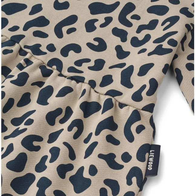 Robe Sweat Lia Léopard Coton Bio | Beige