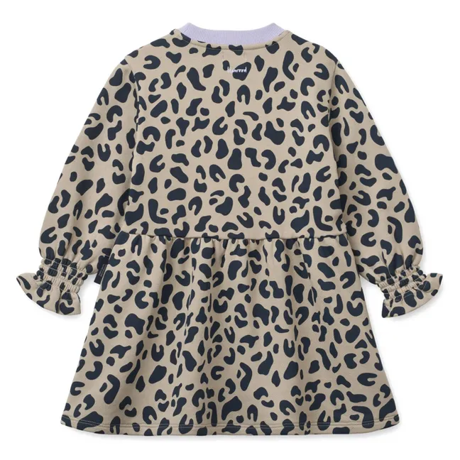 Robe Sweat Lia Léopard Coton Bio | Beige