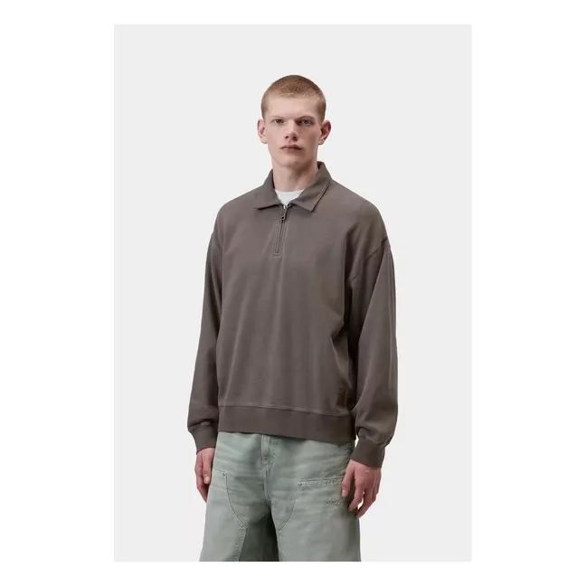 Pull Col Zippé Harper Coton | Taupe