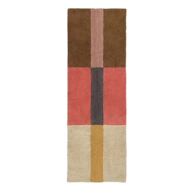 Tapis runner en laine Chroma | Corail