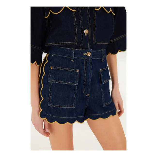 Short Pleats | Denim brut