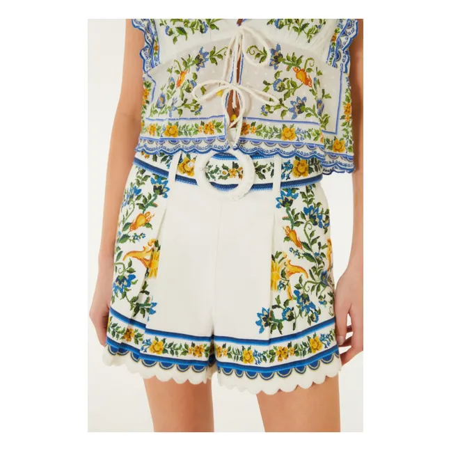 Short Emily Floral Coton | Blanc