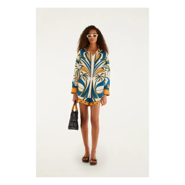 Short Tropical Graphique Coton | Ecru