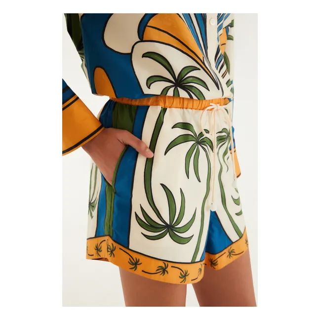 Short Tropical Graphique Coton | Ecru