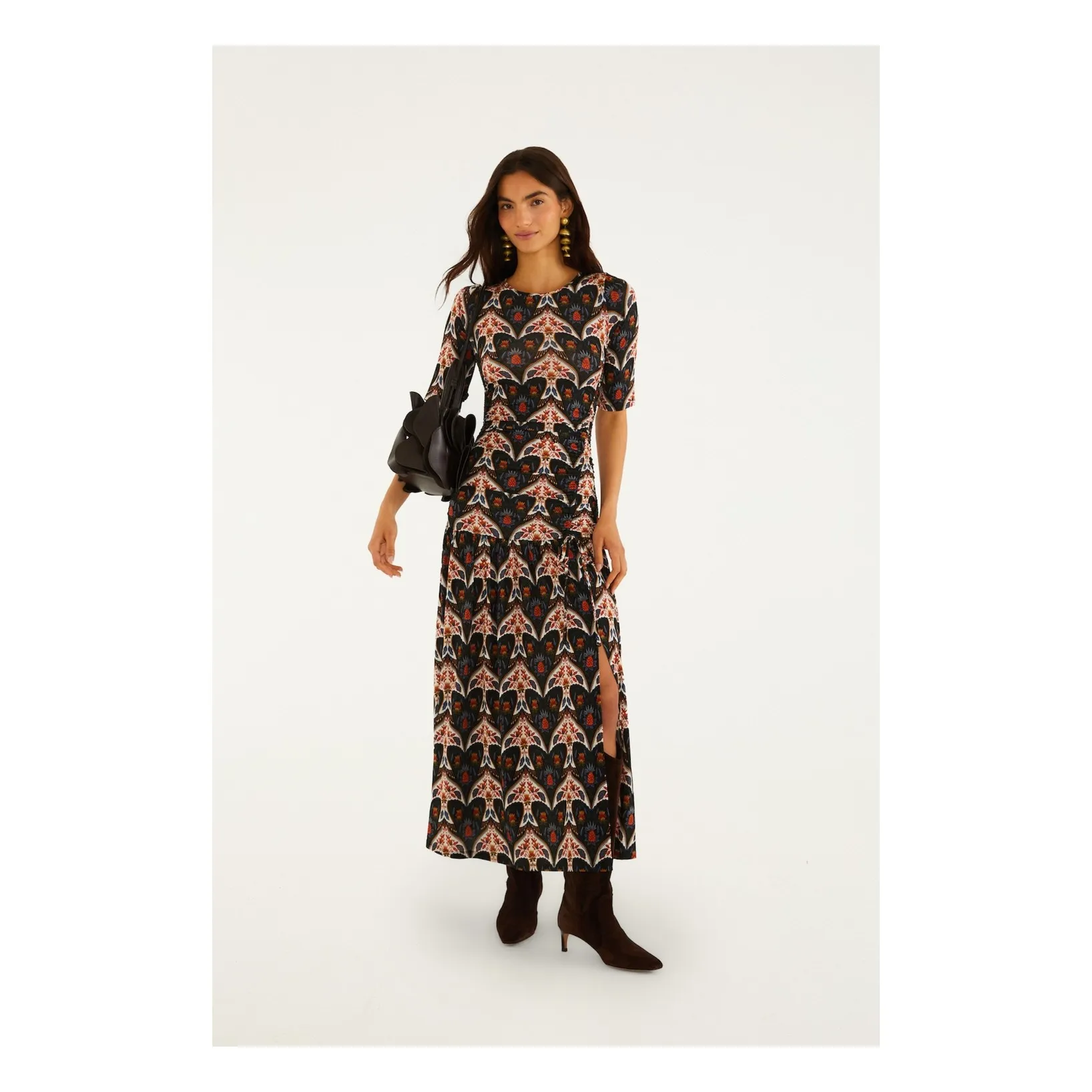 Robe Porcelain Birds | Noir- Image produit n°0
