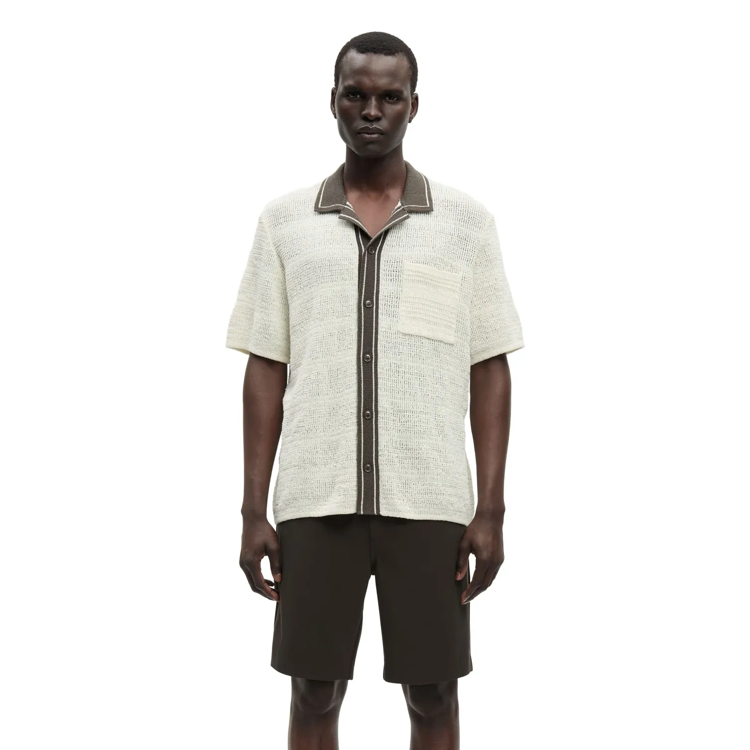 Samsoe Samsoe White Sapercy Maille Short-Sleeve Shirt