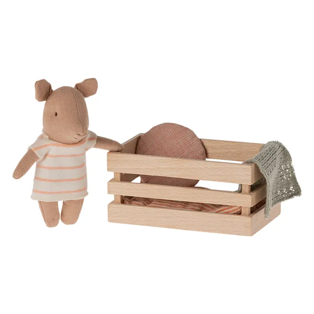 Bébé cochon dans sa caissette - Fille