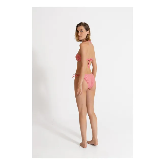 Haut de Maillot Abbie Rayé | Rouge cerise