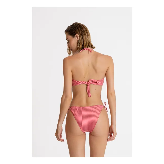Haut de Maillot Abbie Rayé | Rouge cerise
