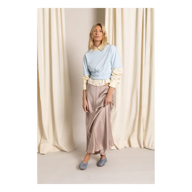 T-shirt Hana Coton Bio | Bleu Glacier