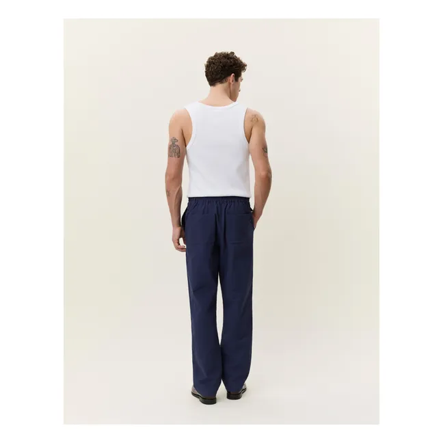Pantalon Seersucker  | Bleu foncé