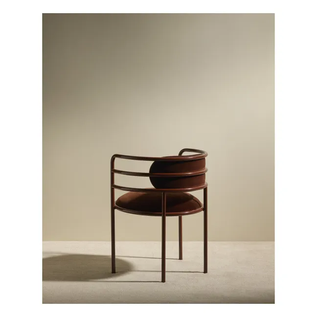 Chaise en velours Moon | Chocolat