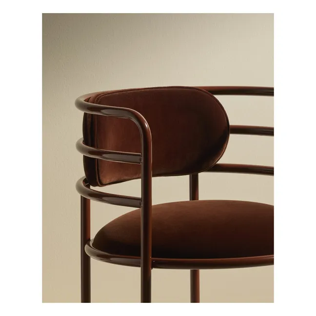 Chaise en velours Moon | Chocolat