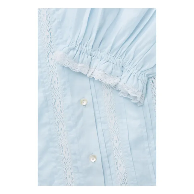 Blouse Magnolia Coton Bio | Bleu ciel