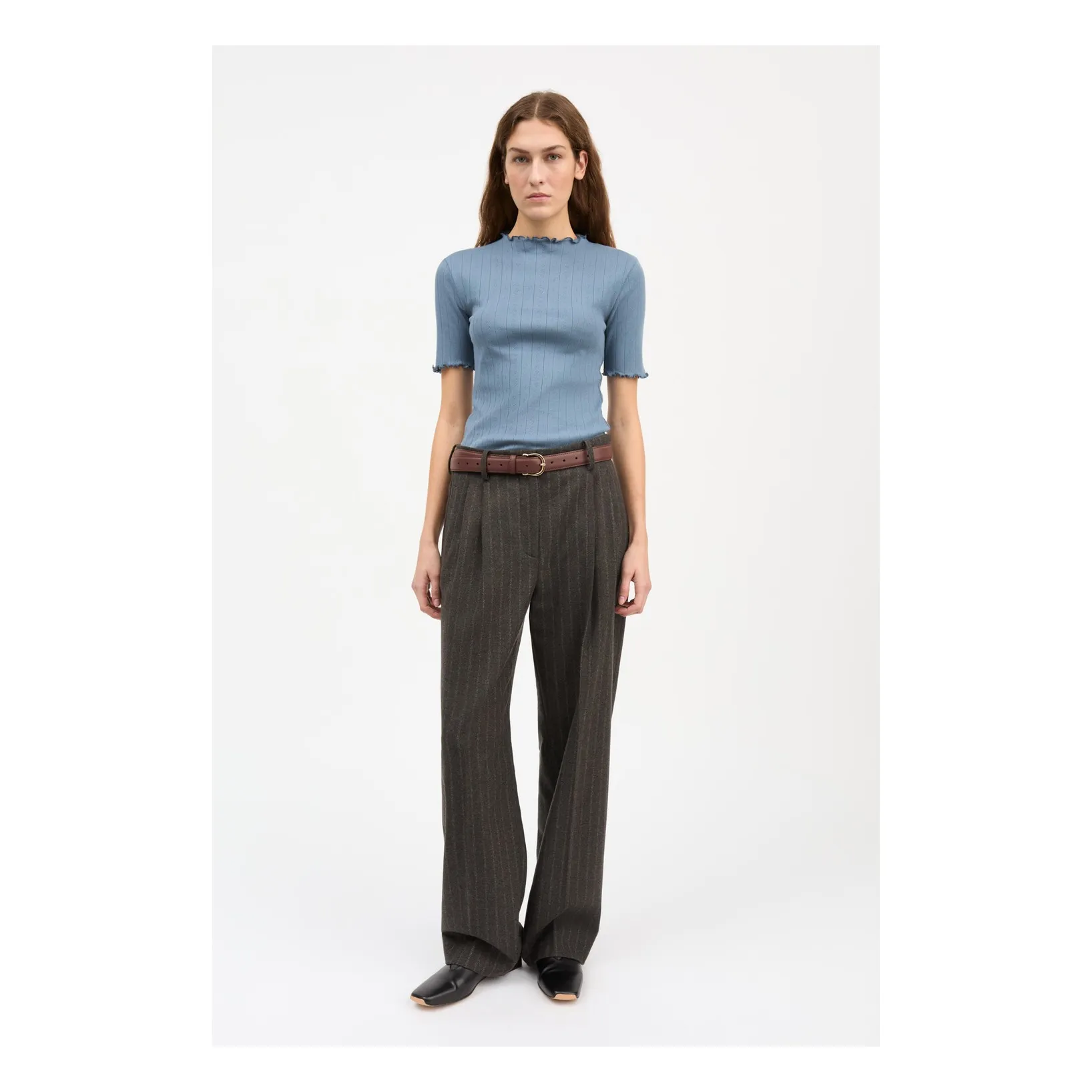 T-shirt Edie Coton Bio | Bleu gris- Image produit n°1