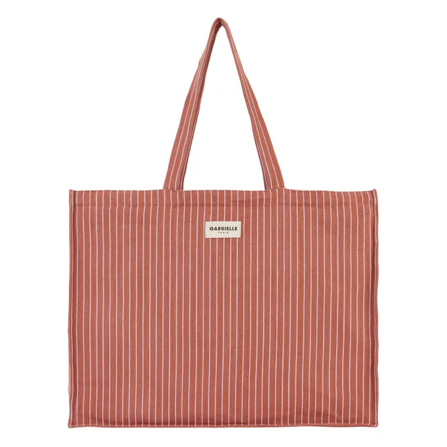 Sac Week-end à rayures Lilas  | Rose