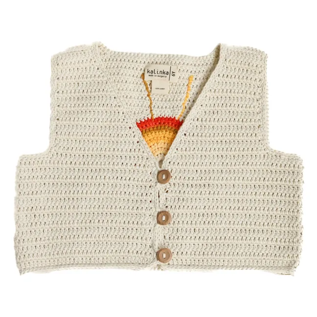 Sleeveless Sahara Crochet Vest | Ecru