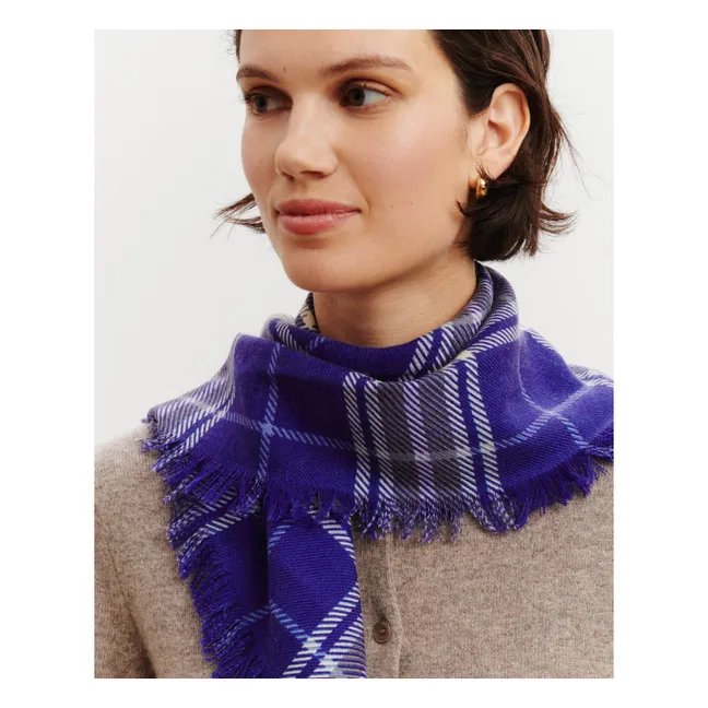 Mini Carré Swann Tartan Cachemire | Violet