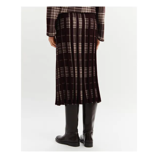 Jupe Kilt Plissée Tartan Laine | Grenat