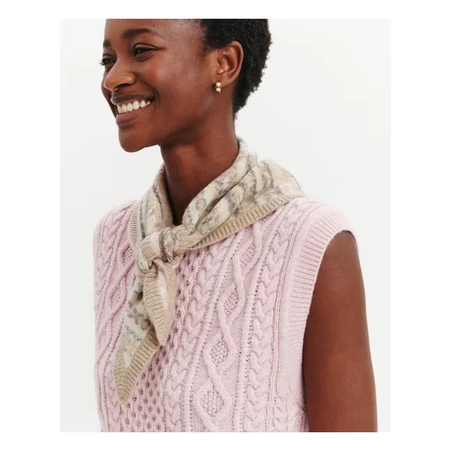 Foulard Triangle Fairisle Cachemire