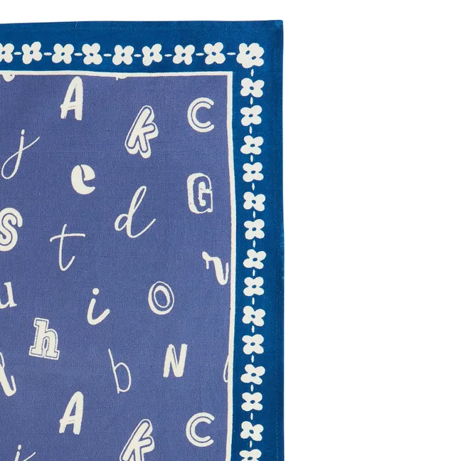 Petit Foulard Manika Alphabet | Bleu