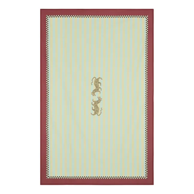 Tiger cotton tablecloth, Lisa Corti x The Socialite Family  | Turquoise