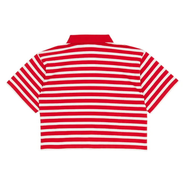 Polo Varsity Rayé | Rouge foncé