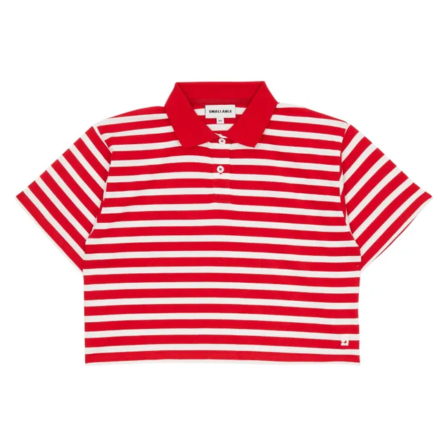 Polo Varsity Rayé | Rouge foncé