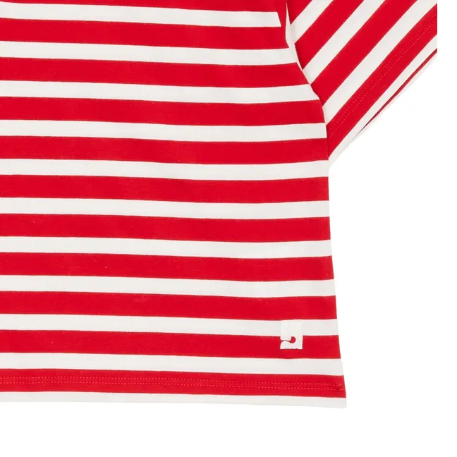 Polo Varsity Rayé | Rouge foncé