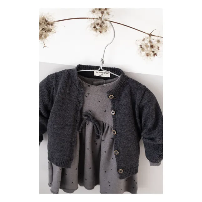 Nina - Cardigan in lana merino | Grigio
