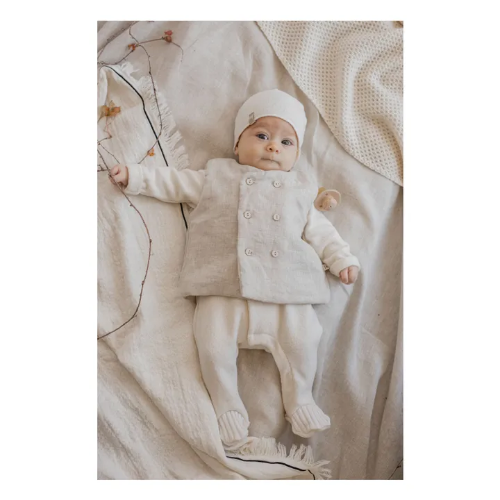 1+ in the family - Weste Elias Leinen und Bambus - Beige | Smallable