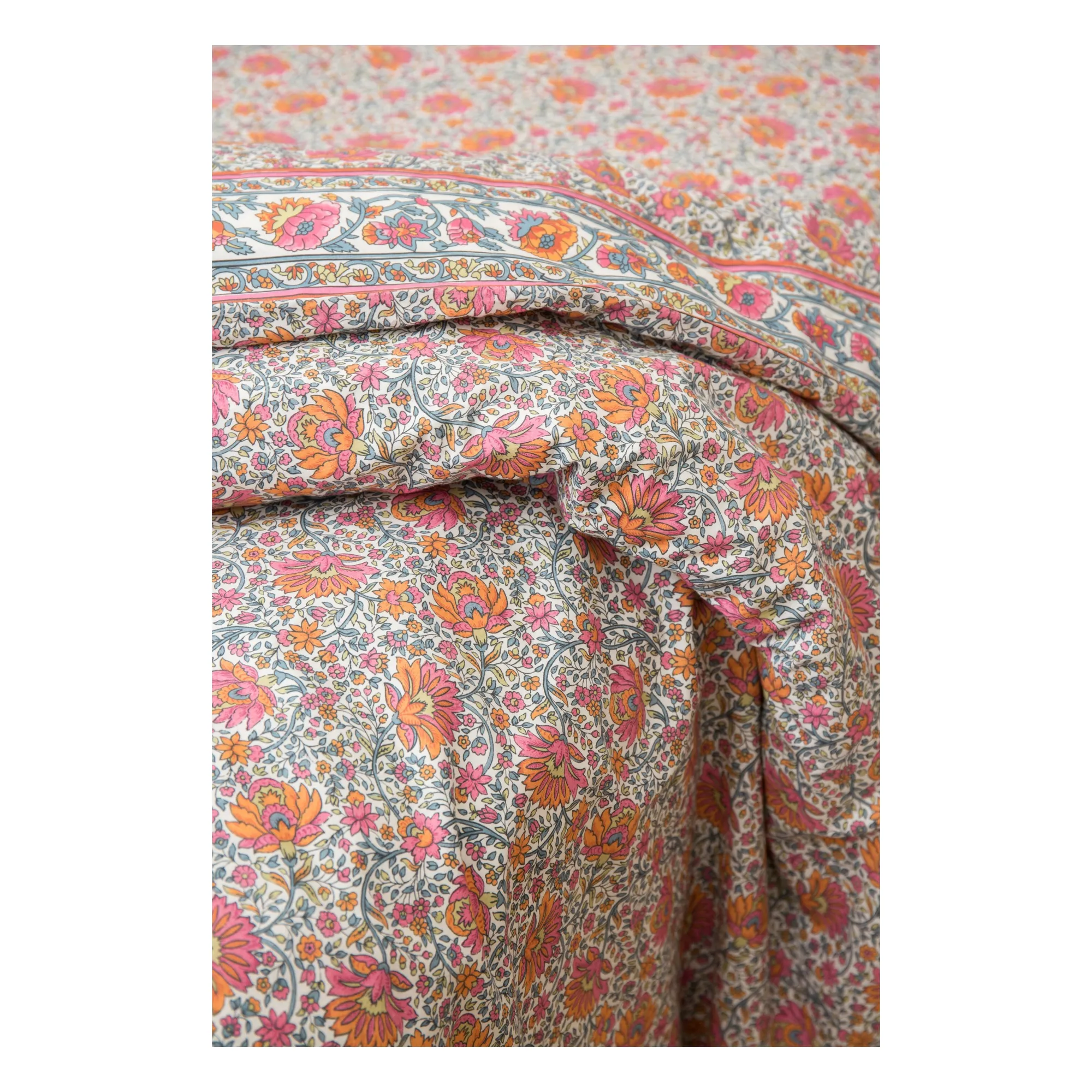 Louise Misha Orange Noemie Comforter Cover In Organic Cotton