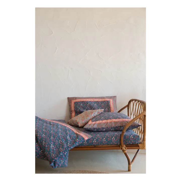 Drap-housse Nicole en coton bio | Bleu- Image produit n°1