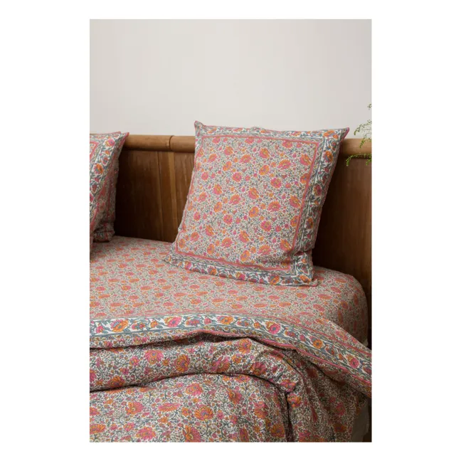 Nicole fitted sheet in organic cotton | Orange