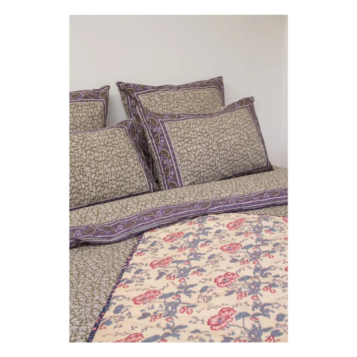 Taie d'oreiller Valerie en coton bio | Khaki- Image produit n°0