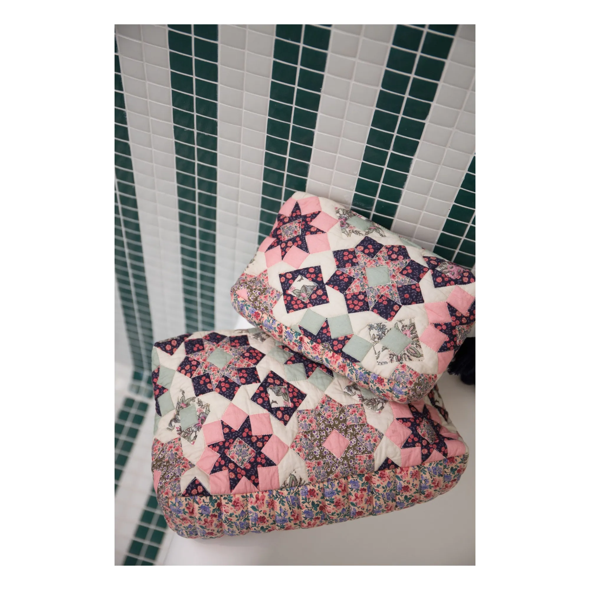 Pochette patchwork Teiki | Rose- Image produit n°1